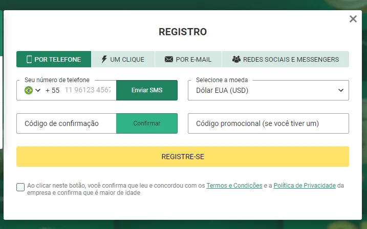 Processo de Registro de Conta Para Jogadores Brasileiros